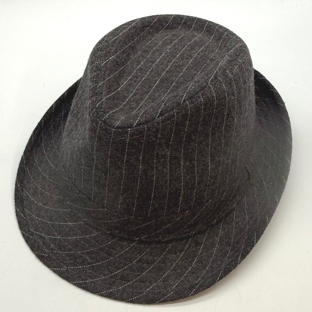 Henschel Hat Co USA Mens XL Charcoal Gray Pinstripe Wool Fedora Hat